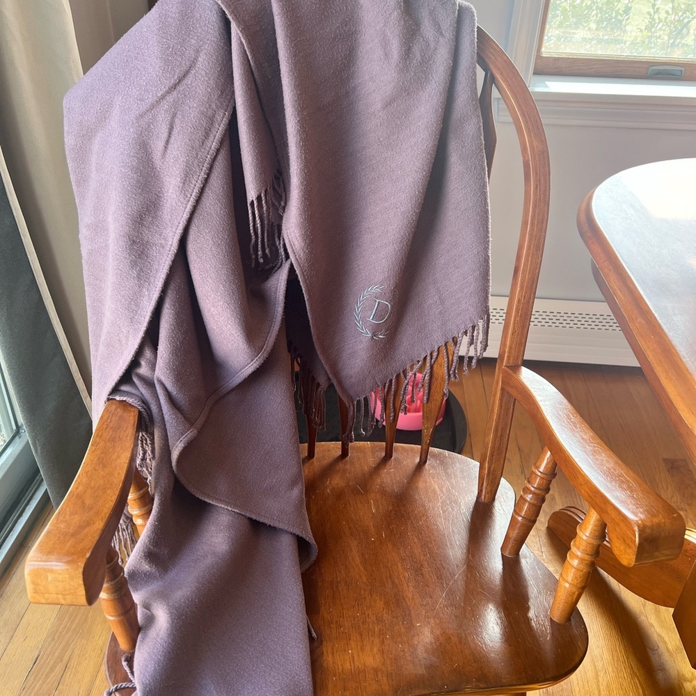 Pottery Barn Lavender Throw Blanket with D Monogram​